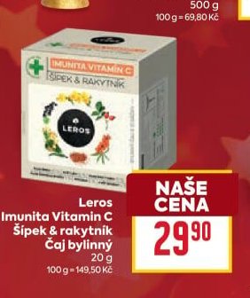 Leros Imunita Vitamin C Šípek & rakytník Čaj bylinný 20 g