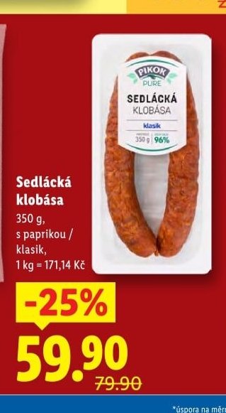 Sedlácká klobása