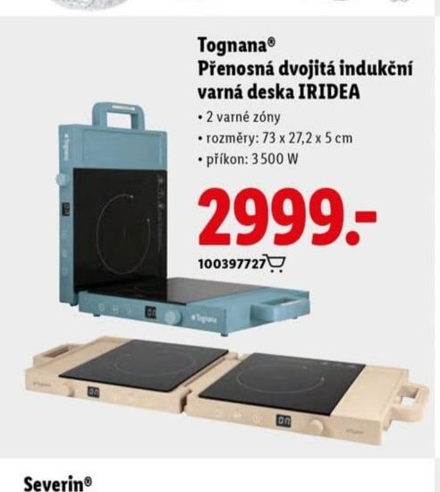 Tognana Přenosná dvojitá indukční varná deska IRIDEA - Lidl akcniletaky.com