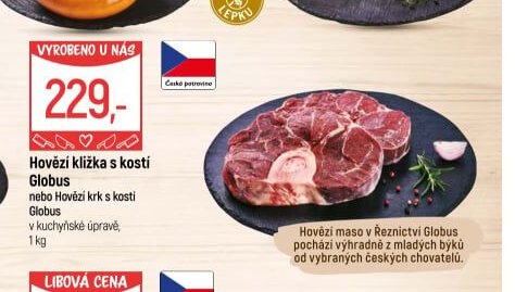 Hovězí kližka s kostí Globus nebo Hovězí krk s kostí Globus