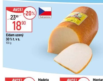 Eidam uzený 30 % t. v s.
