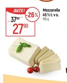 Mozzarella 45 % t. v s.