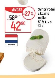 Sýr přírodní z kozího mléka 50 % t. v s. - Globus akcniletaky.com