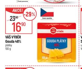 Váš výběr Gouda 48% plátky