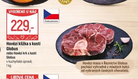 Hovězí kližka s kostí Globus nebo Hovězí krk s kostí Globus