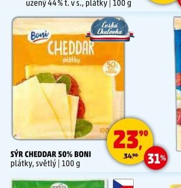 SÝR CHEDDAR 50% BONI