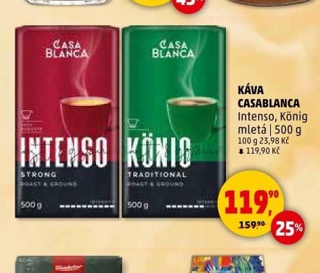 KÁVA CASABLANCA Intenso, König mletá | 500 g