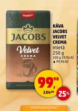 KÁVA JACOBS VELVET CREMA mletá 250 g