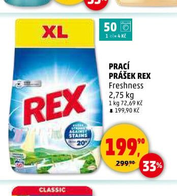 PRACÍ PRÁŠEK REX Freshness 2,75 kg