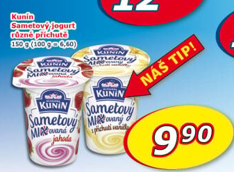 Ochucený jogurt smetanový Mlékárna Kunín