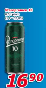 Pivo světlé výčepní 10° Staropramen
