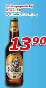 Pivo světlé výčepní 10°Velkopopovický Kozel