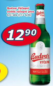 Pivo světlé výčepní Budweiser Budvar