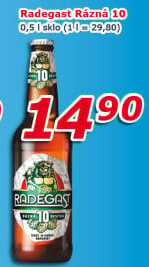Pivo světlé výčepní Rázná 10° Radegast