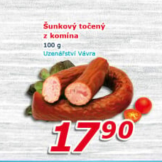 Salám šunkový točený z komína Uzenářství Vávra