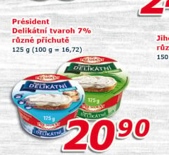 Tvarohové pomazánky Delikátní Président