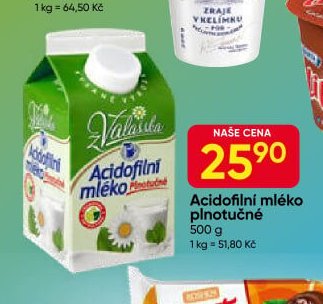 Acidofilní mléko plnotučné