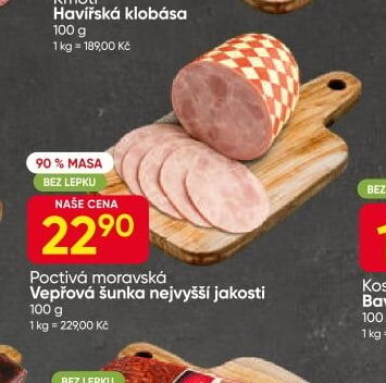 Poctivá moravská Vepřová šunka nejvyšší jakosti