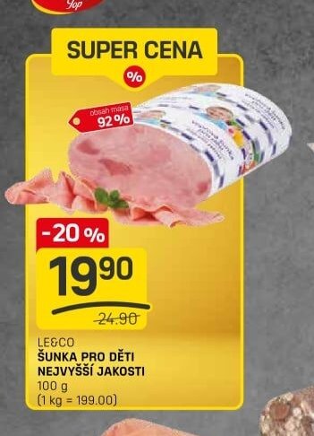LE&CO ŠUNKA PRO DĚTI NEJVYŠŠÍ JAKOSTI