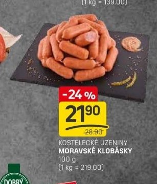 KOSTELECKÉ UZENINY MORAVSKÉ KLOBÁSKY