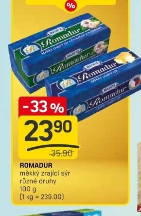 ROMADUR měkký zrající sýr různé druhy