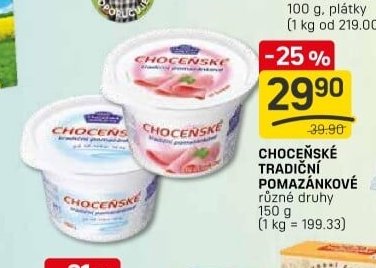 CHOCEŇSKÉ TRADIČNÍ POMAZÁNKOVÉ různé druhy
