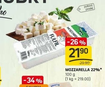 MOZZARELLA 22%