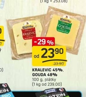 KRALEVIC 45%, GOUDA 48% plátky