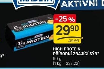 HIGH PROTEIN PŘÍRODNÍ ZRAJÍCÍ SÝR*