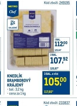 Knedlík bramborový krájený