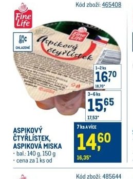 Aspikový čtyřlístek, Aspiková miska