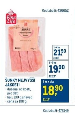 ŠUNKA NEJVYŠŠÍ JAKOSTI