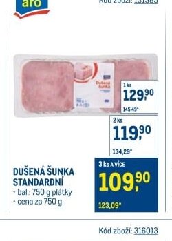DUŠENÁ ŠUNKA STANDARDNÍ