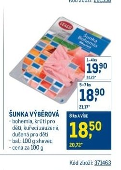 ŠUNKA VÝBĚROVÁ