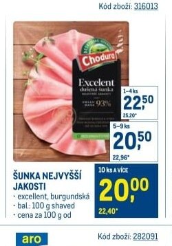 ŠUNKA NEJVYŠŠÍ JAKOSTI
