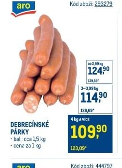 DEBRECÍNSKÉ PÁRKY