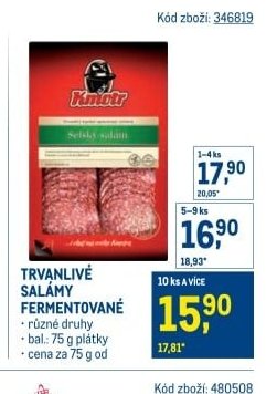 Trvanlivé salámy fermentované