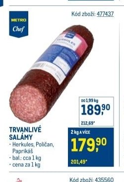 Trvanlivé salámy