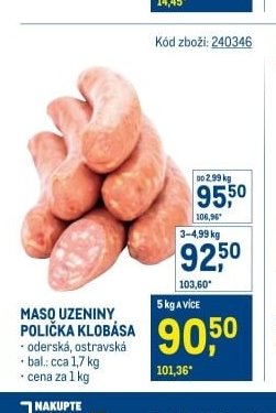 Masq uzeniny Polička klobása