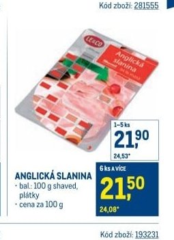 ANGLICKÁ SLANINA