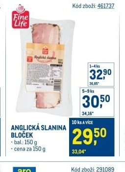 ANGLICKÁ SLANINA BLOČEK