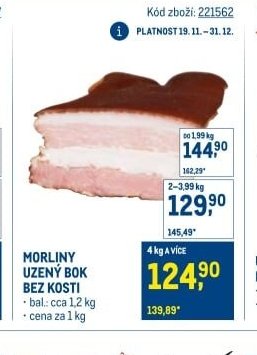 MORLINY UZENÝ BOK BEZ KOSTI