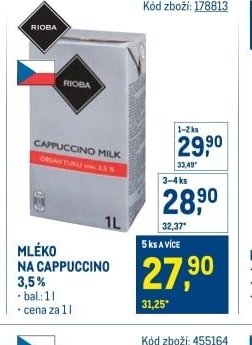 MLÉKO NA CAPPUCCINO 3,5%