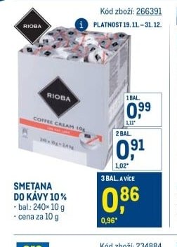 SMETANA DO KÁVY 10%