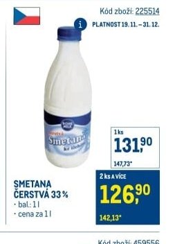 SMETANA ČERSTVÁ 33%
