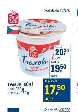 Tvaroh tučný Fine Life