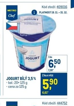 Jogurt bílý 3,5%