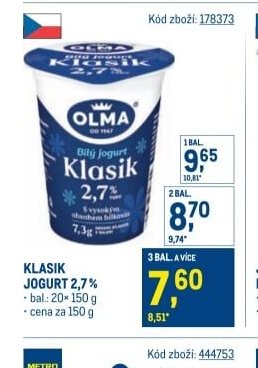 Klasik jogurt 2,7%