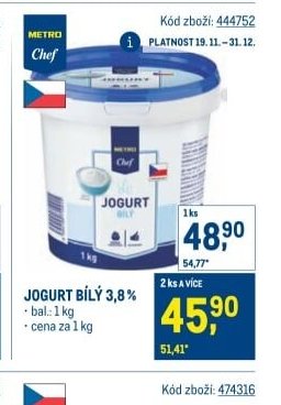 Jogurt bílý 3,8%