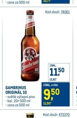 GAMBRINUS ORIGINÁL 10